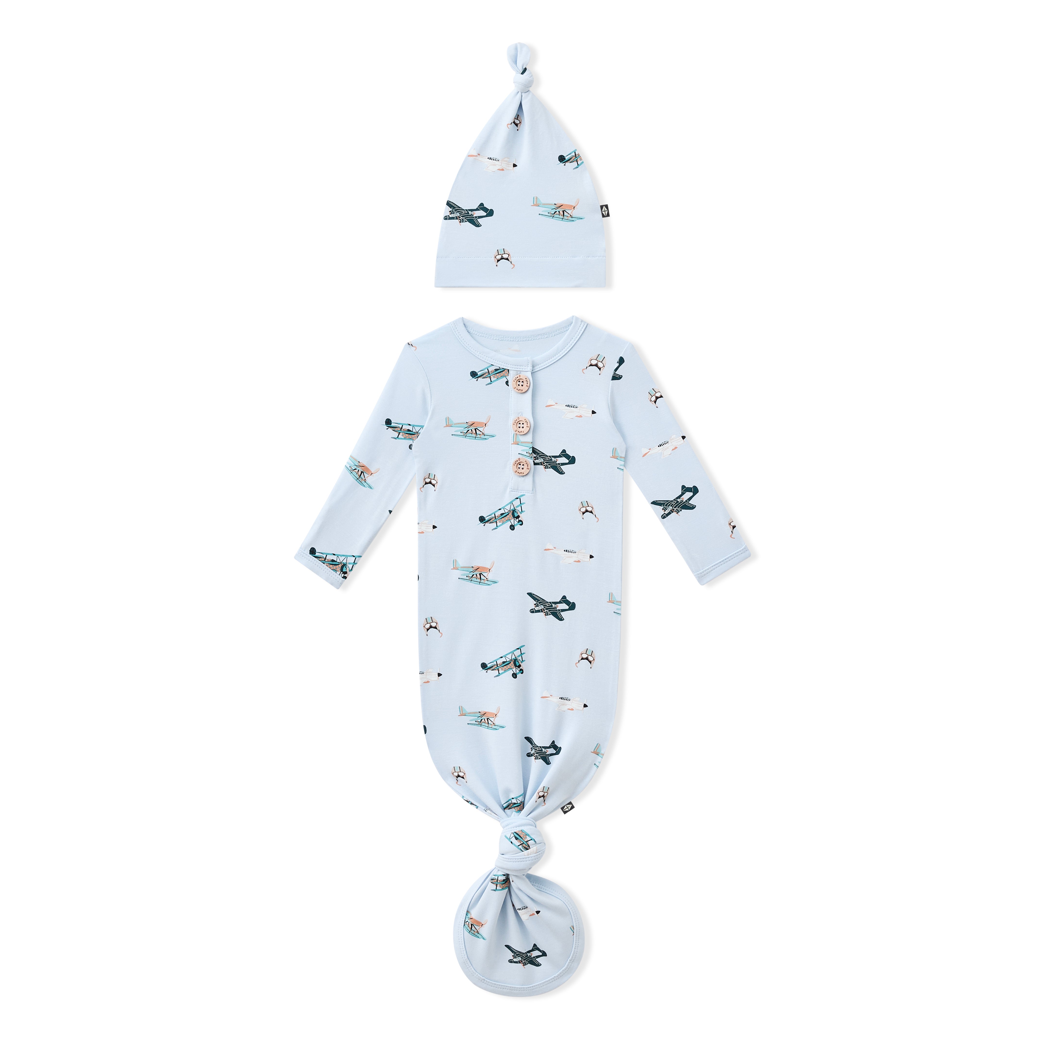 Knotted Day Gown with Hat Set in Take Off