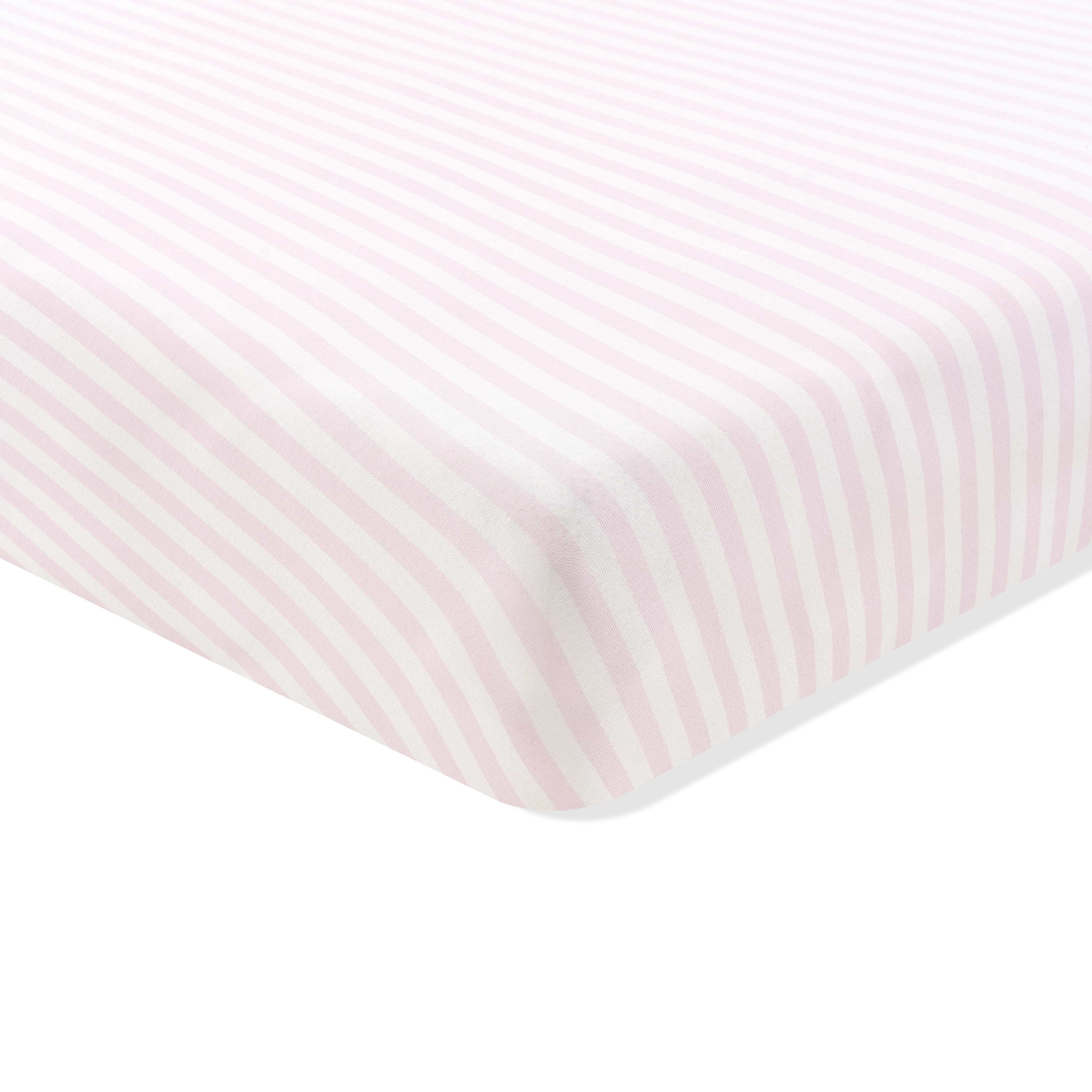 Crib Sheet in Small Sakura Stripe