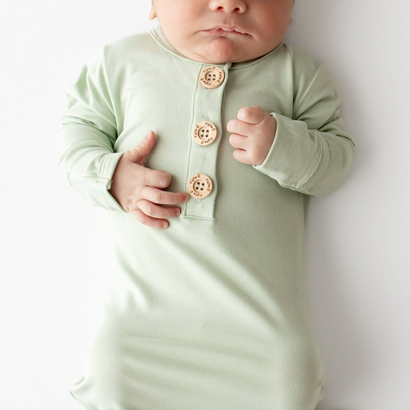 Knotted Day Gown with Hat Set in Basil