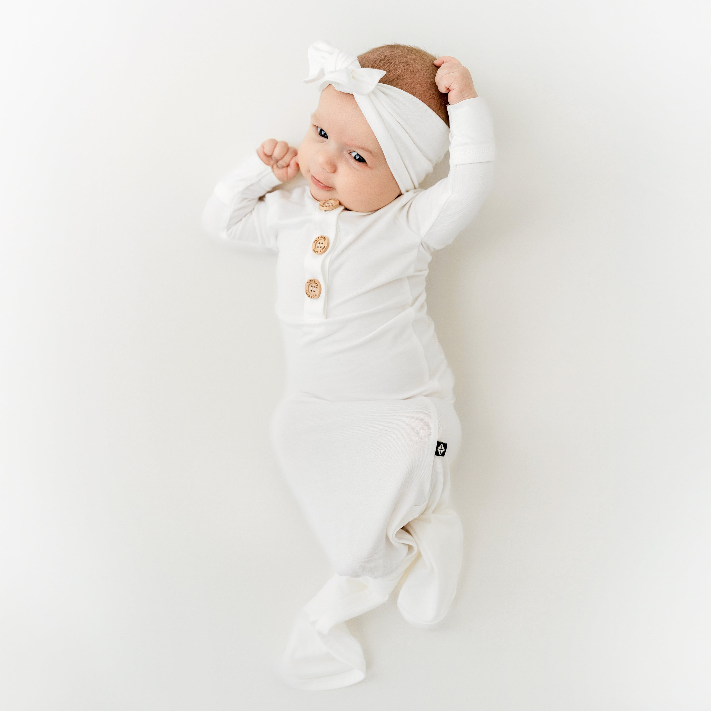 Knotted Day Gown with Bow Set in Cloud