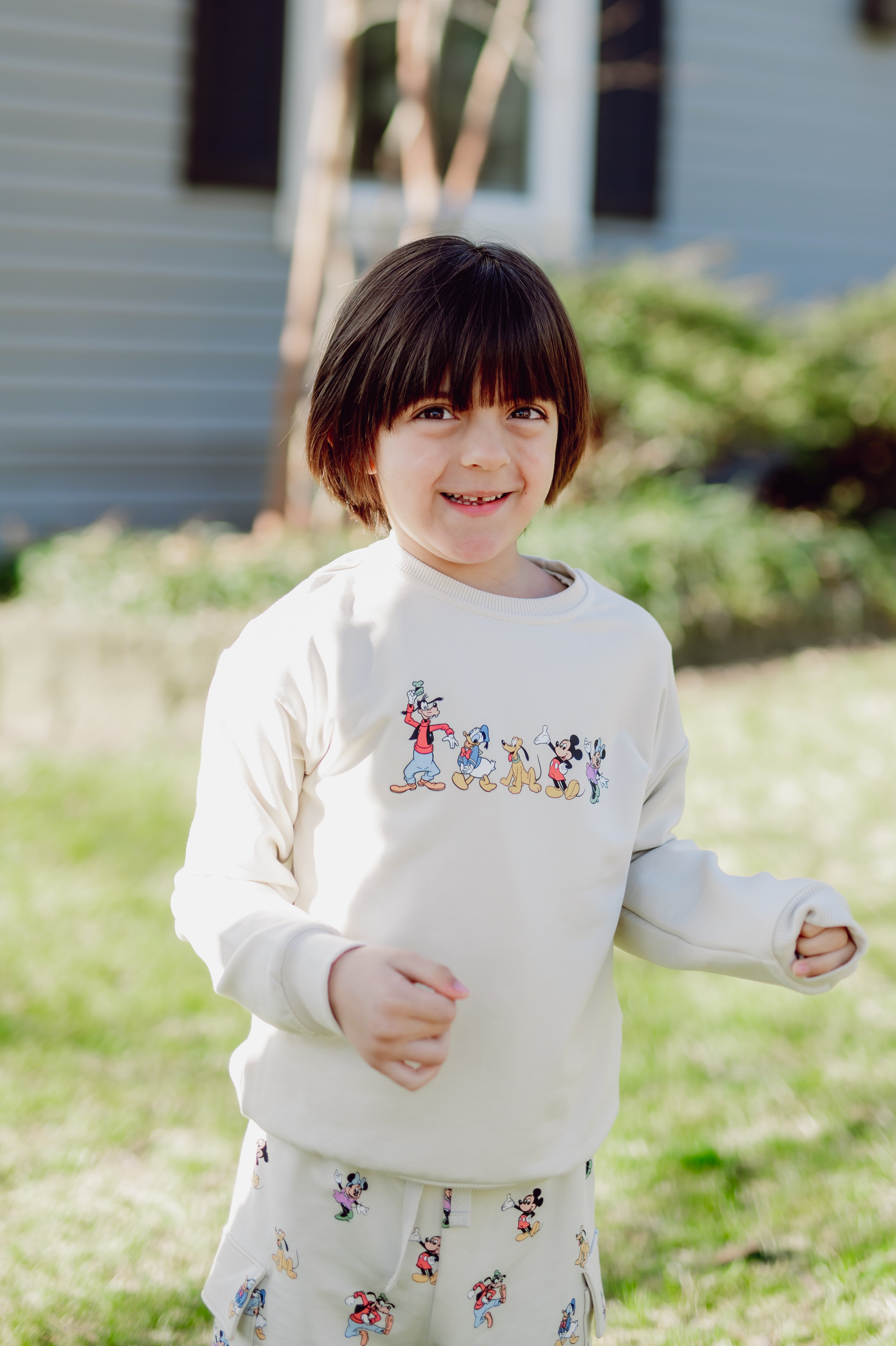 Sweatshirt in Mickey and Friends on Ecru