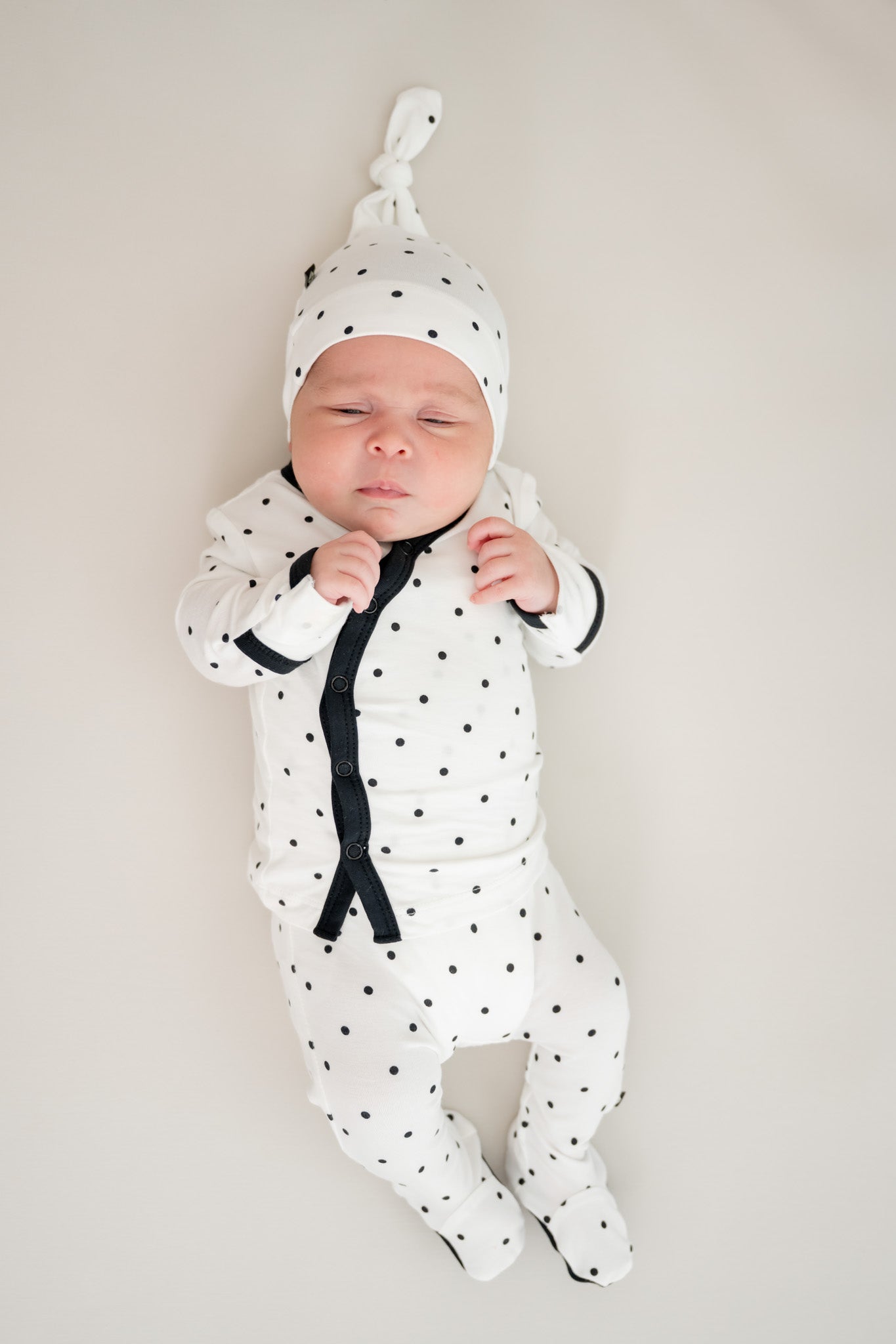 Take Me Home Set with Cap in Midnight Polka Dot