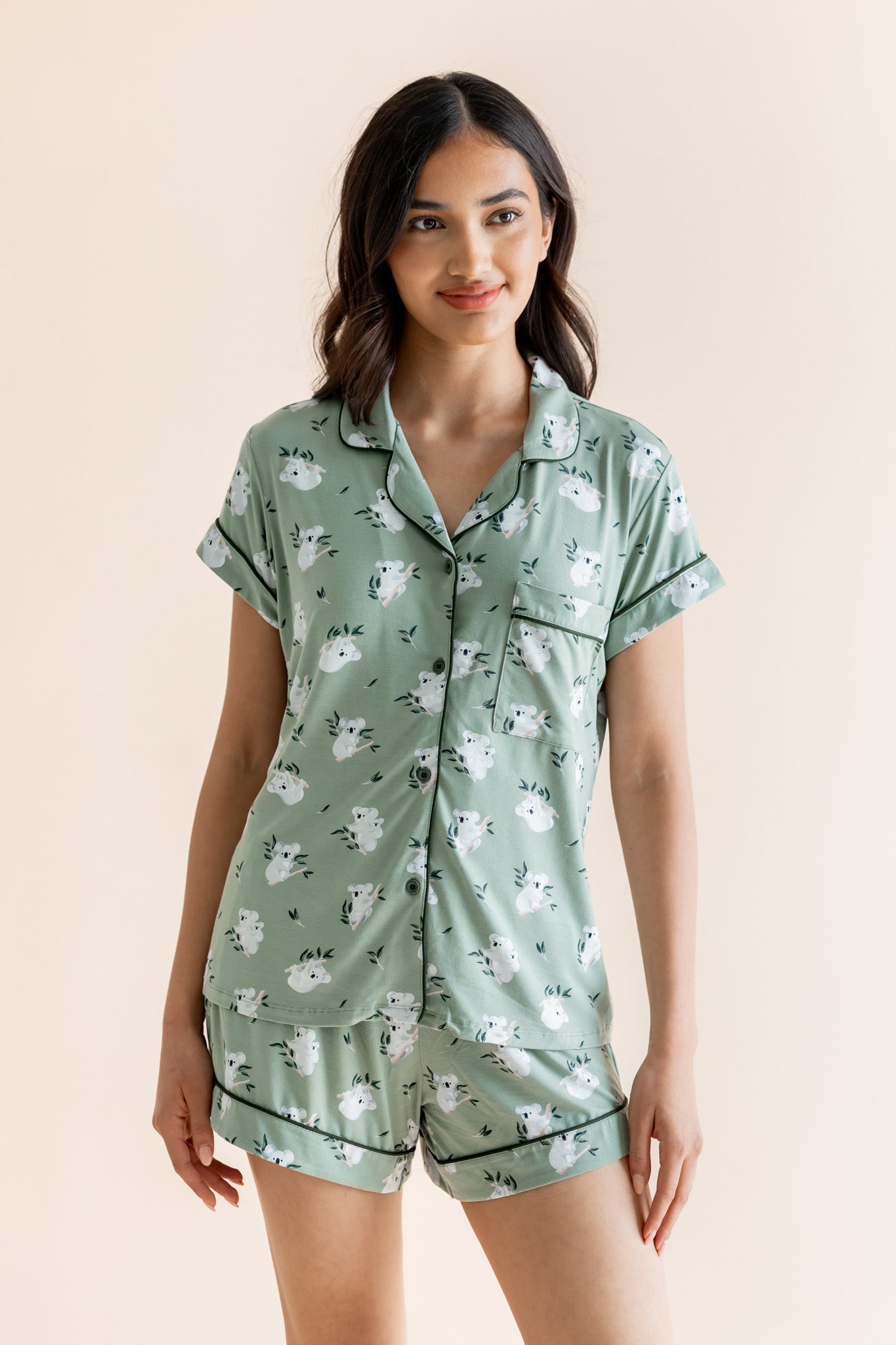 Women's Short Sleeve Pajama Set in Koala
