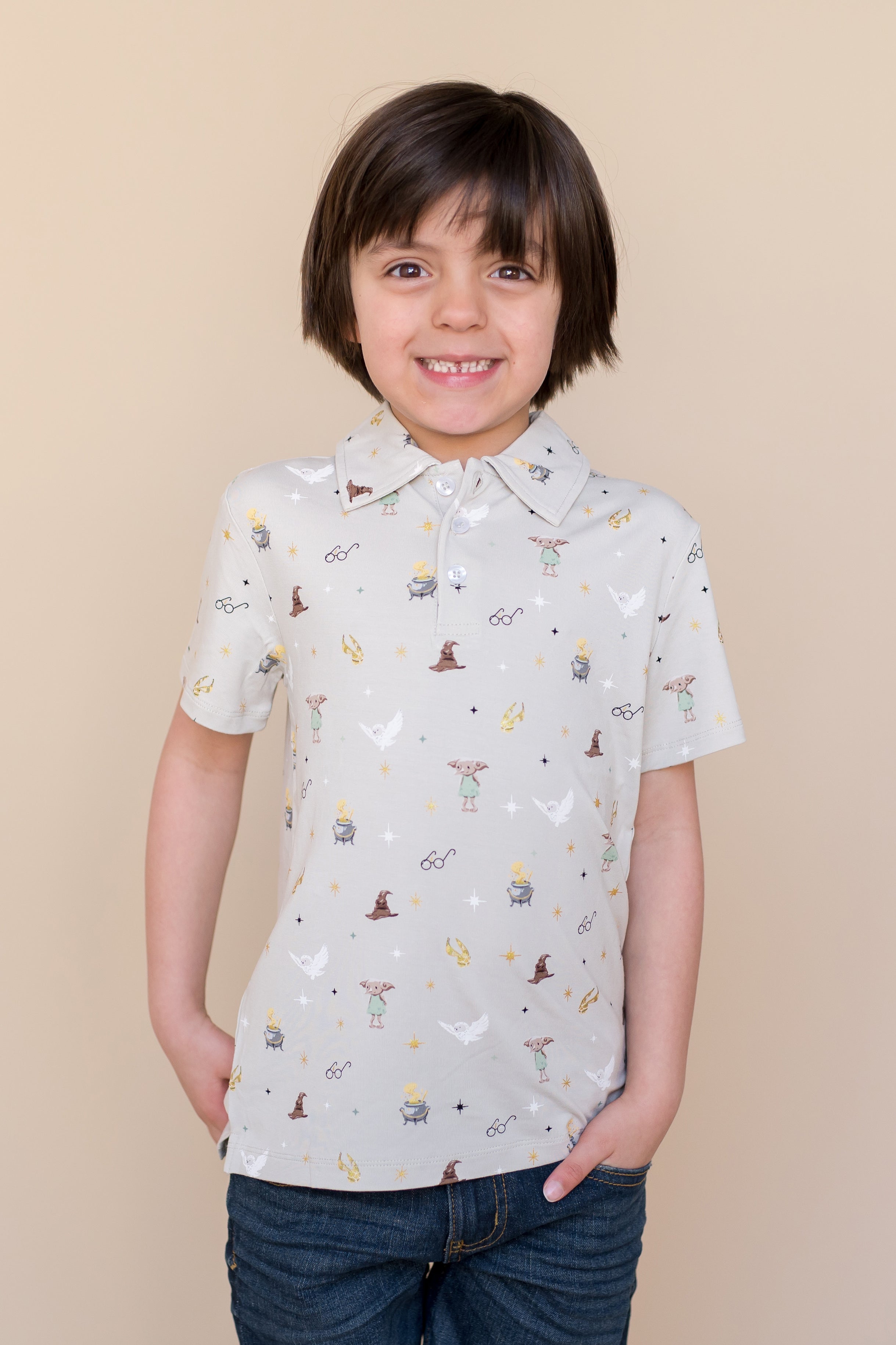Toddler Short Sleeve Polo in Starry Icon
