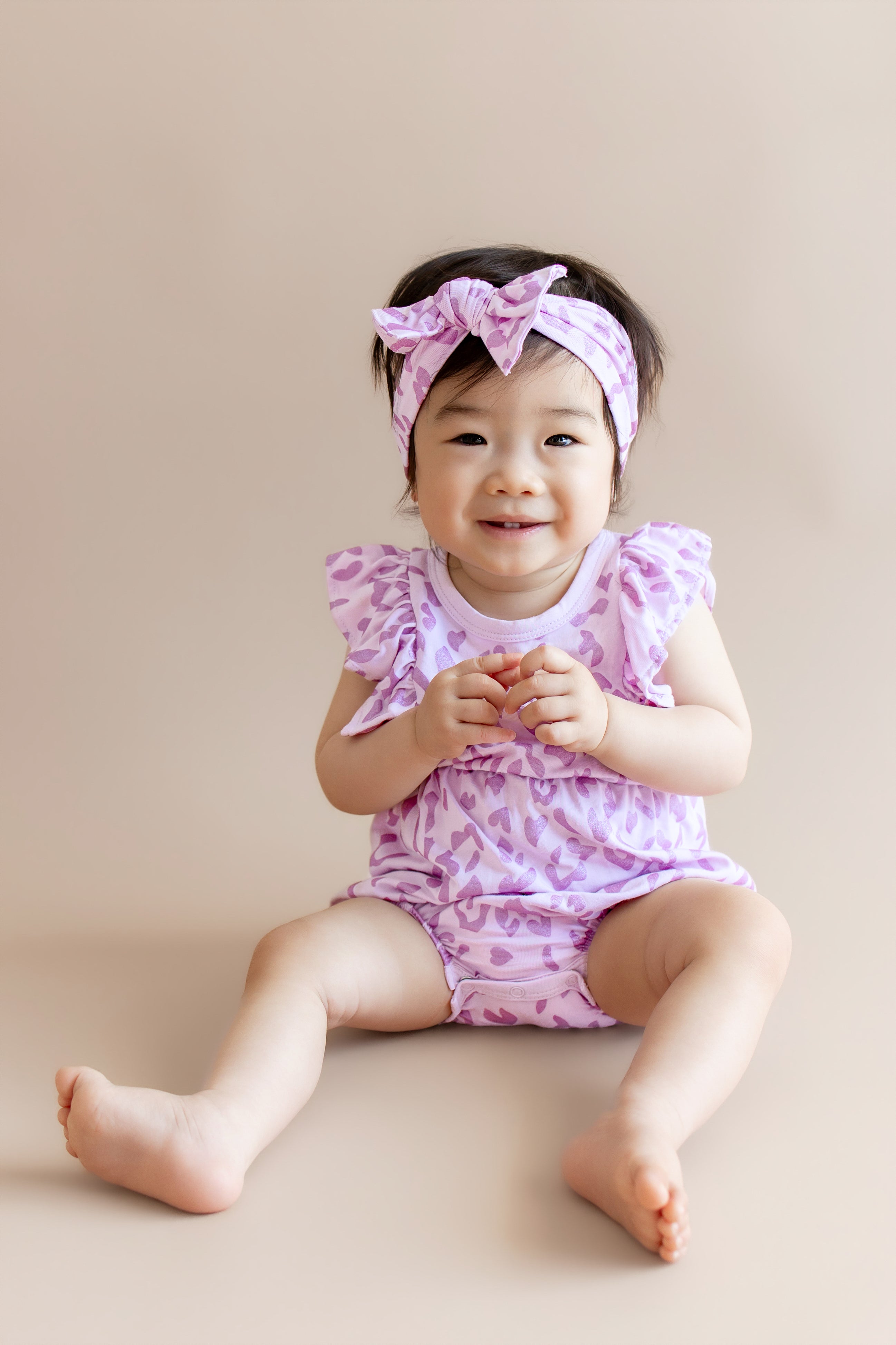 Bubble Romper in Thistle Leopard