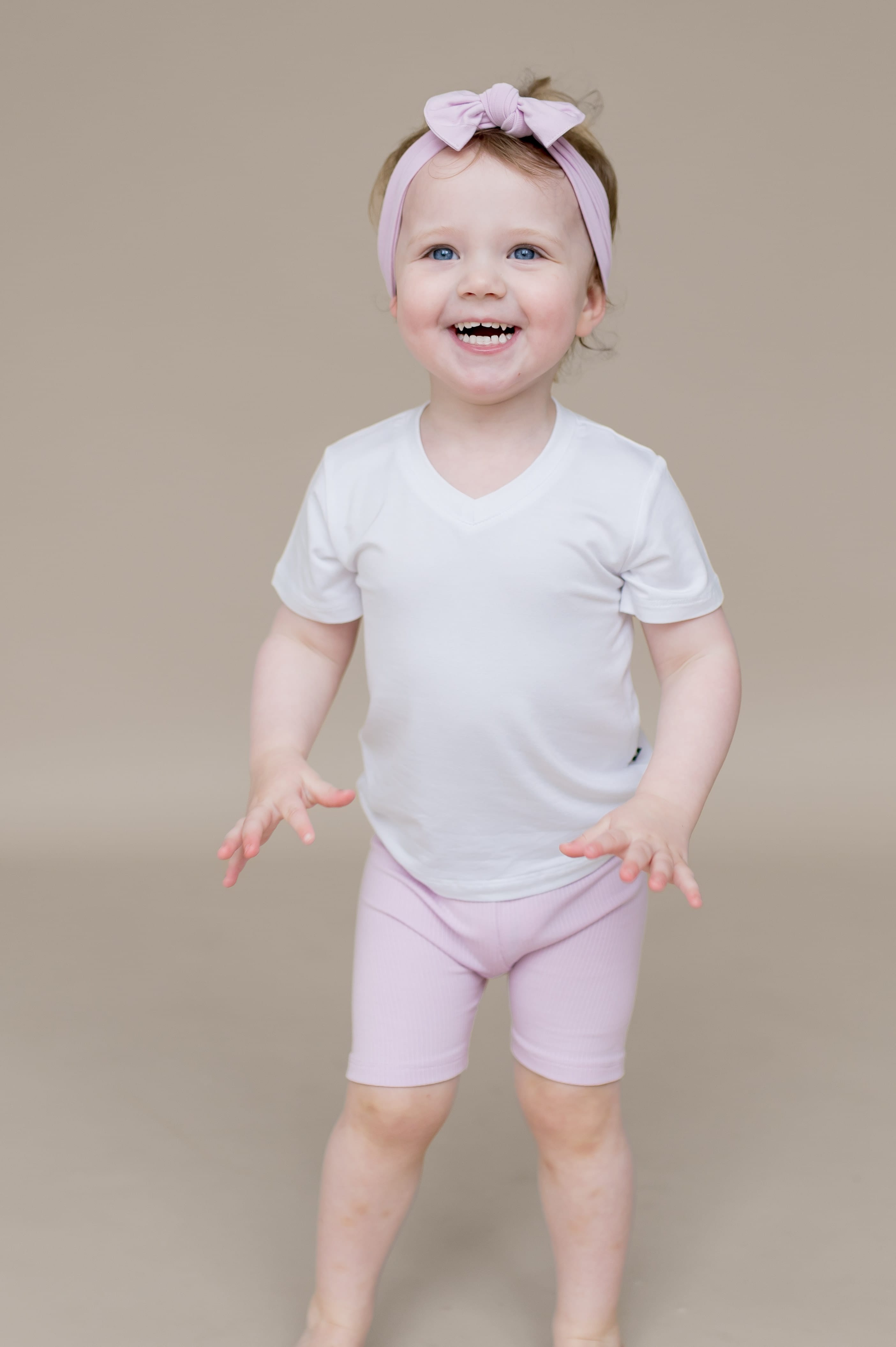 Ribbed Toddler Biker Shorts in Thistle