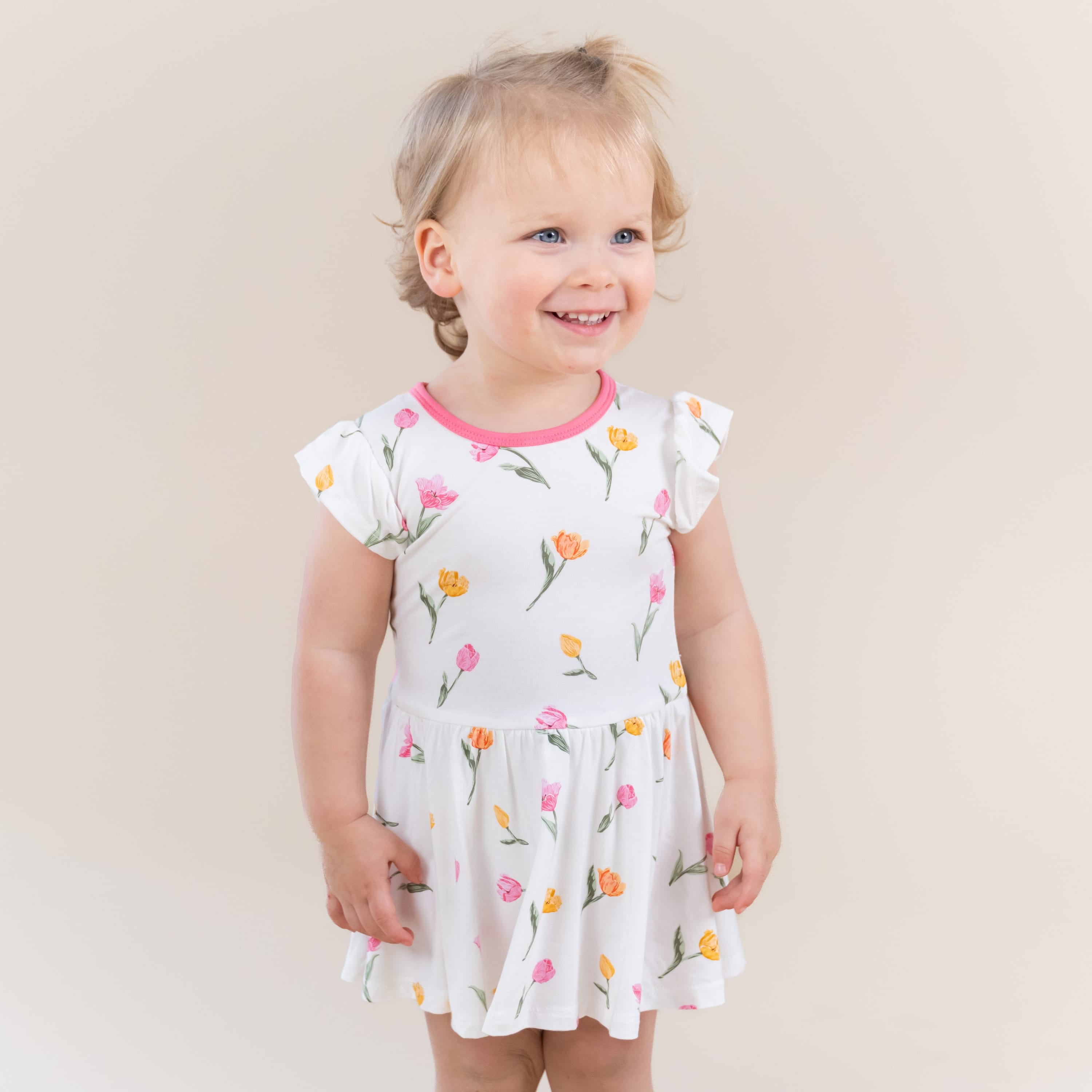 Twirl Bodysuit Dress in Tulip