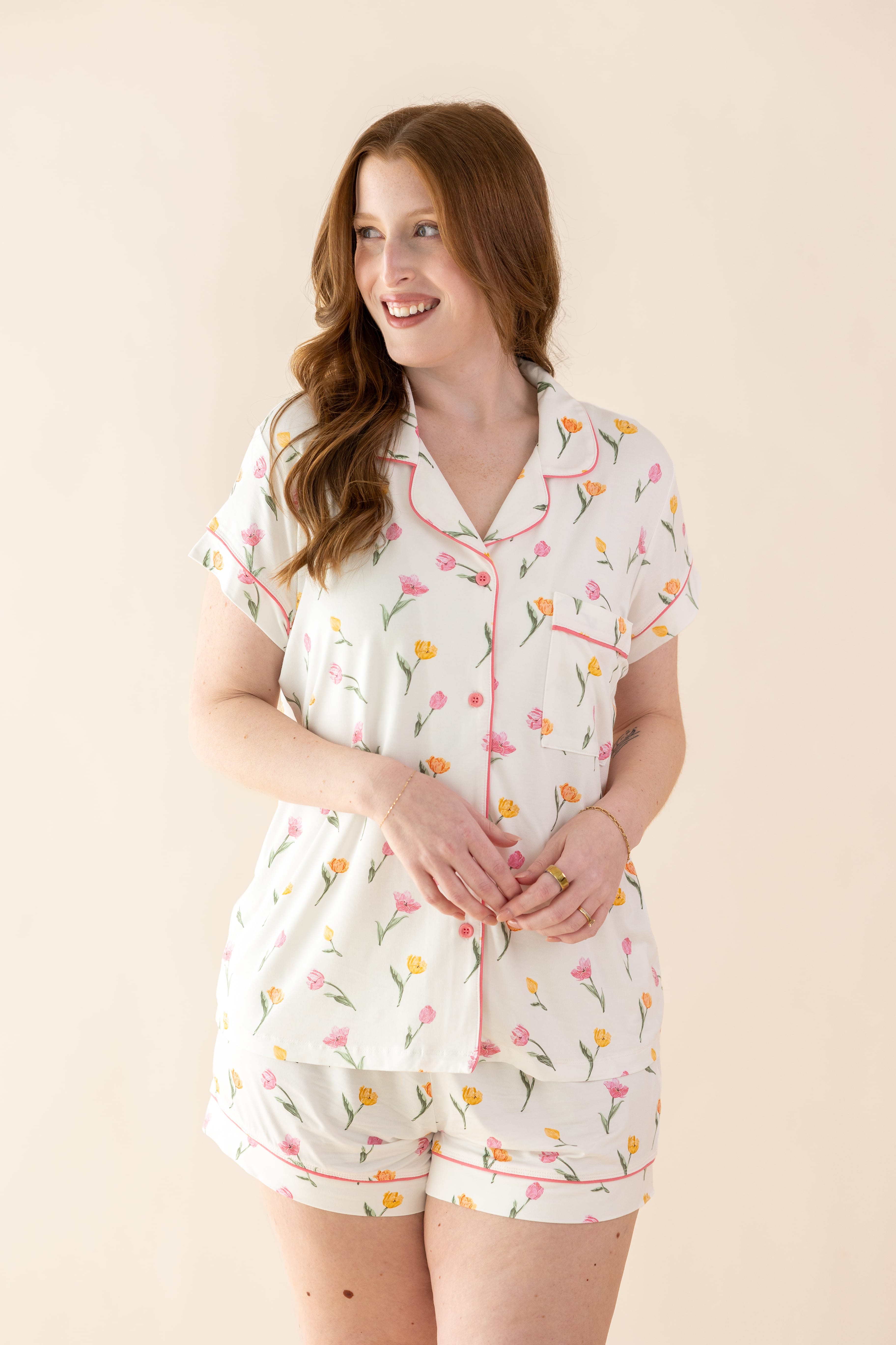 Women's Short Sleeve Pajama Set in Tulip