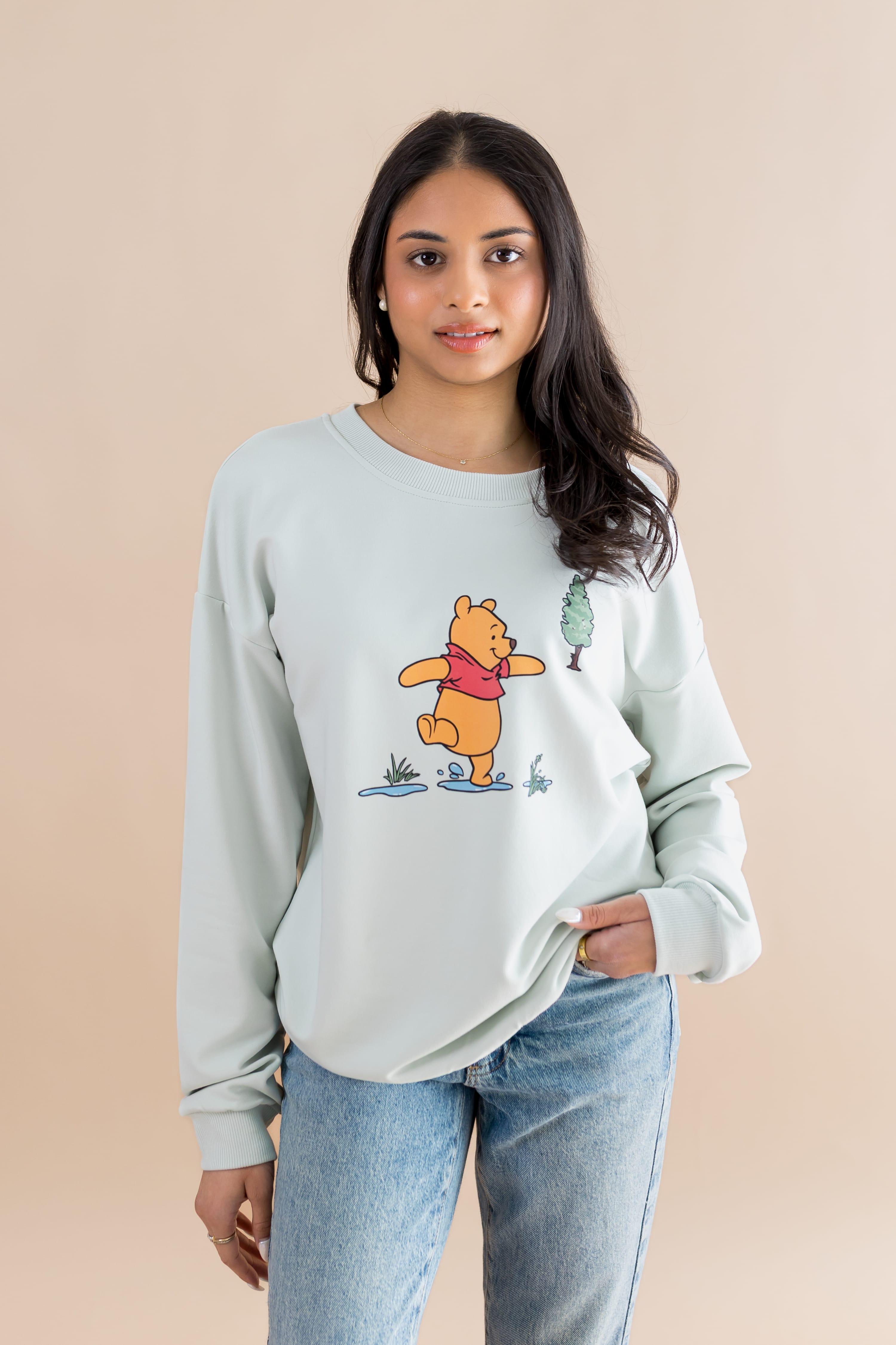Women's Sweatshirt in Winnie the Pooh on Dew