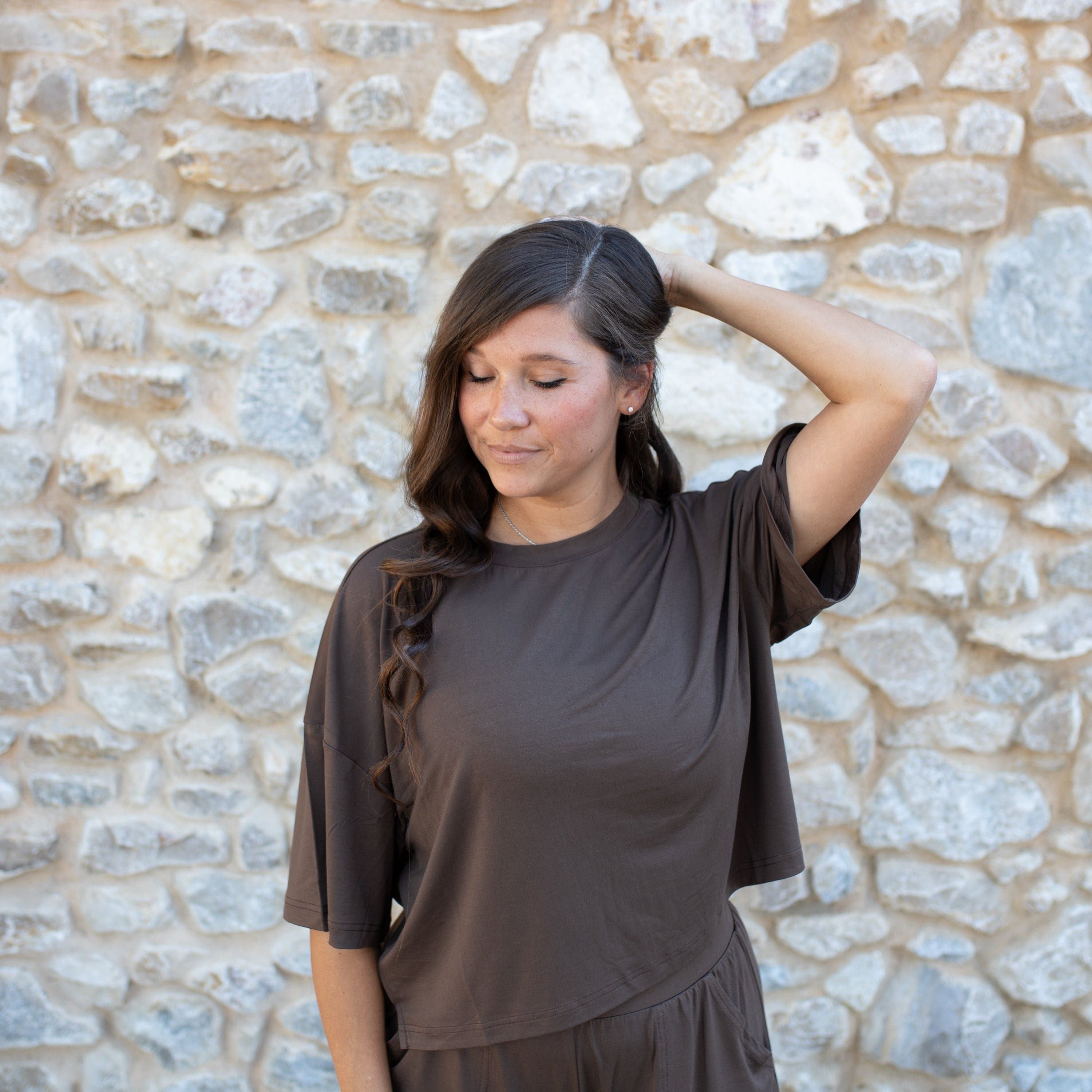 Women's Short Sleeve Boxy Tee in Espresso