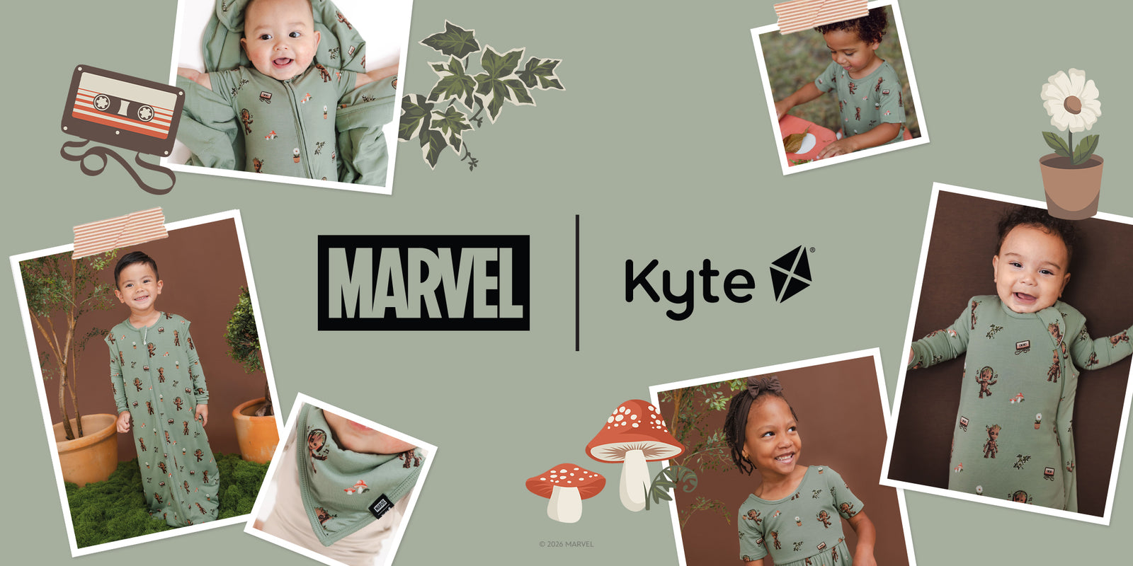 Marvel and Kyte baby collection collage