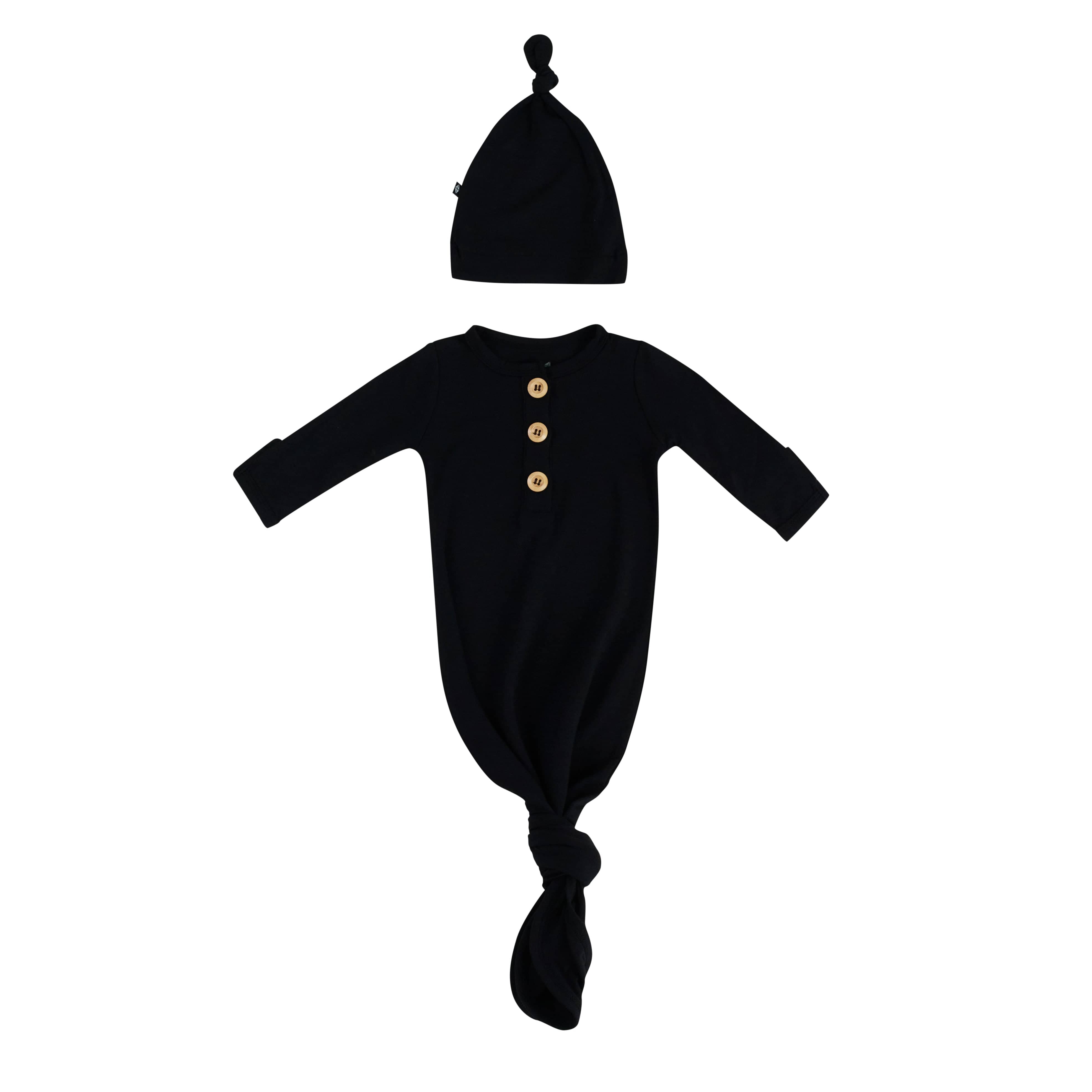 Knotted Day Gown with Hat Set in Midnight