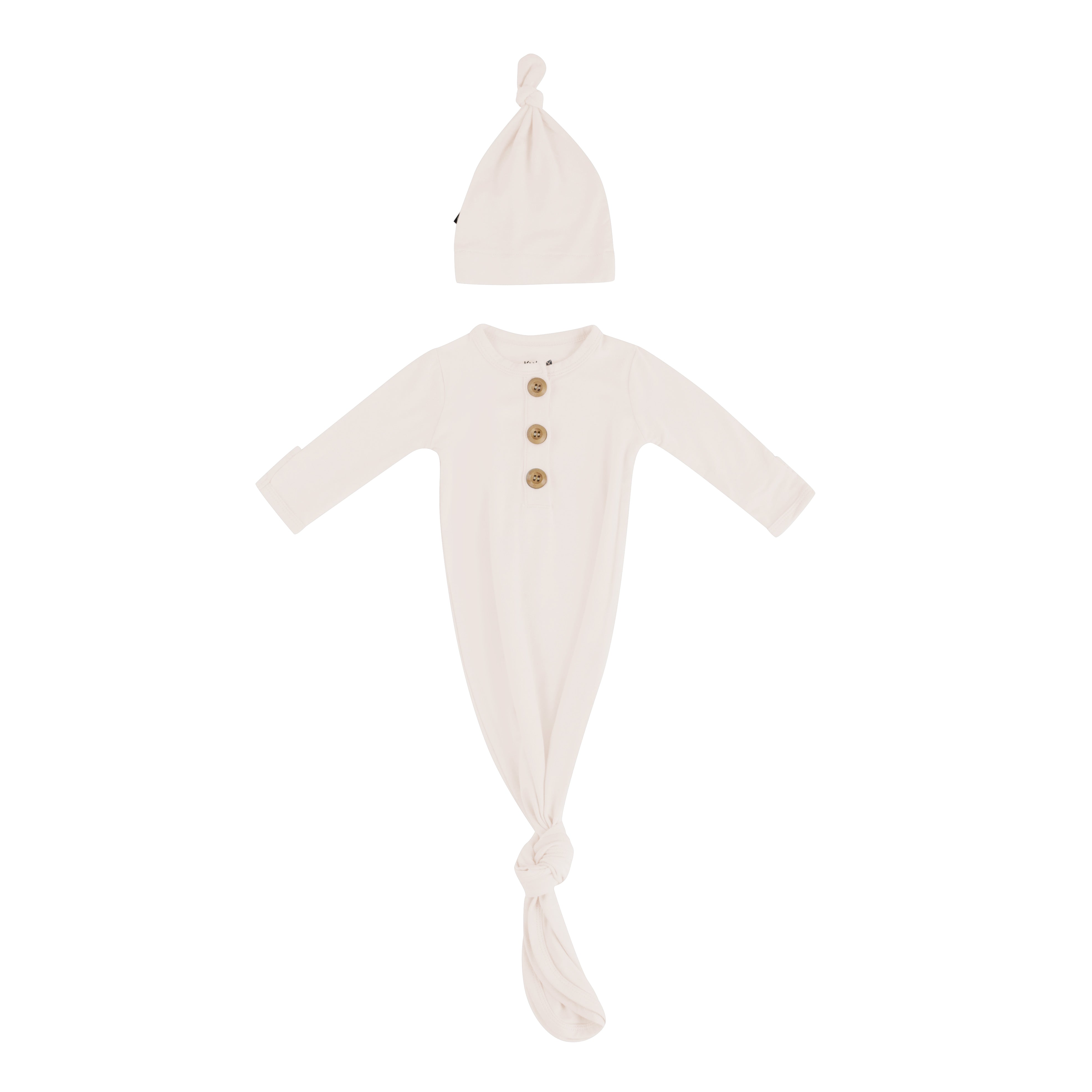 Knotted Day Gown with Hat Set in Oat