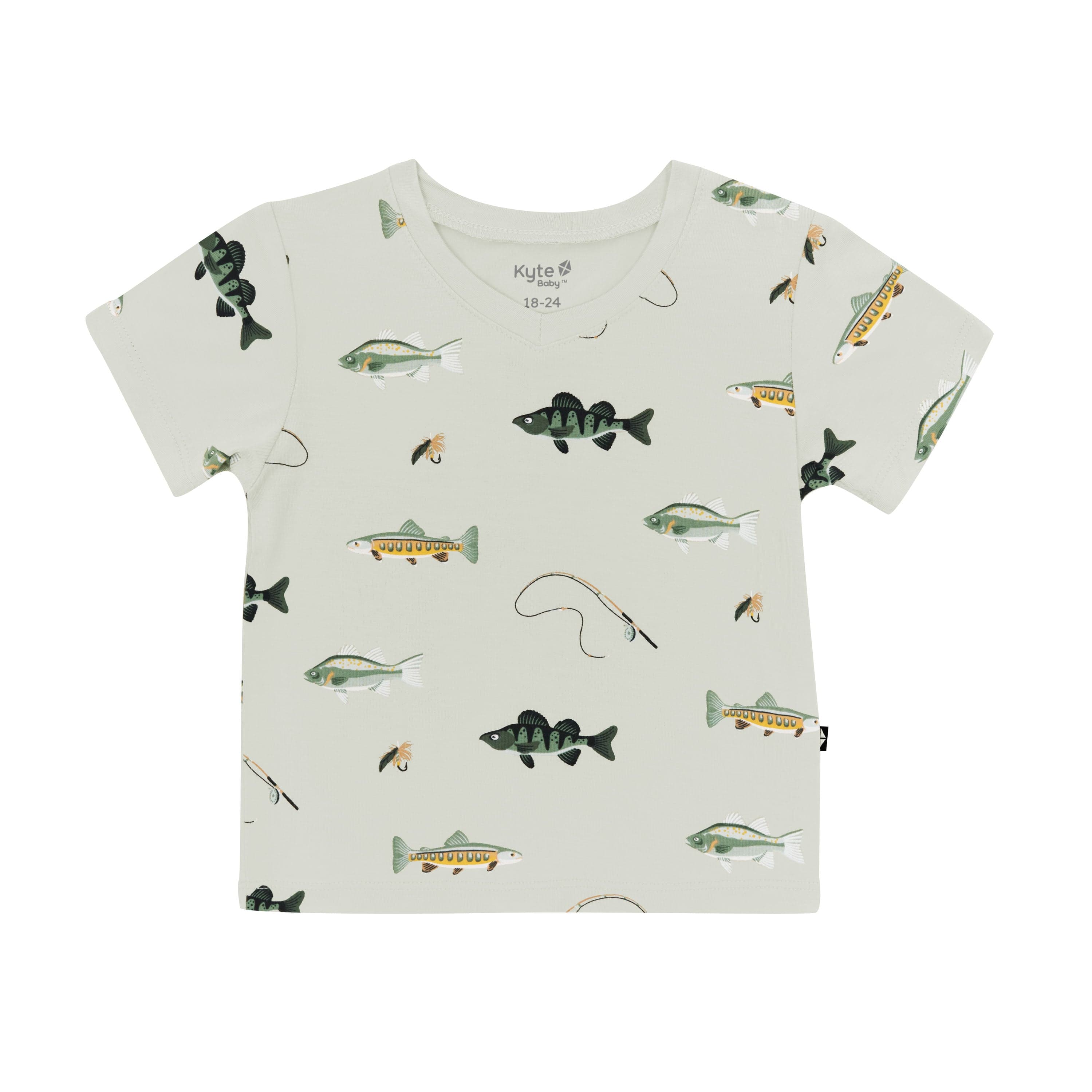 Toddler V-Neck Tee in Fishing